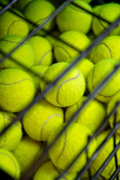 Many balls in a basket at the Mediolanum Tennis. Milan, Italy. 2013 Many balls in a basket at the Mediolanum Tennis. Milan, Italy. 2013