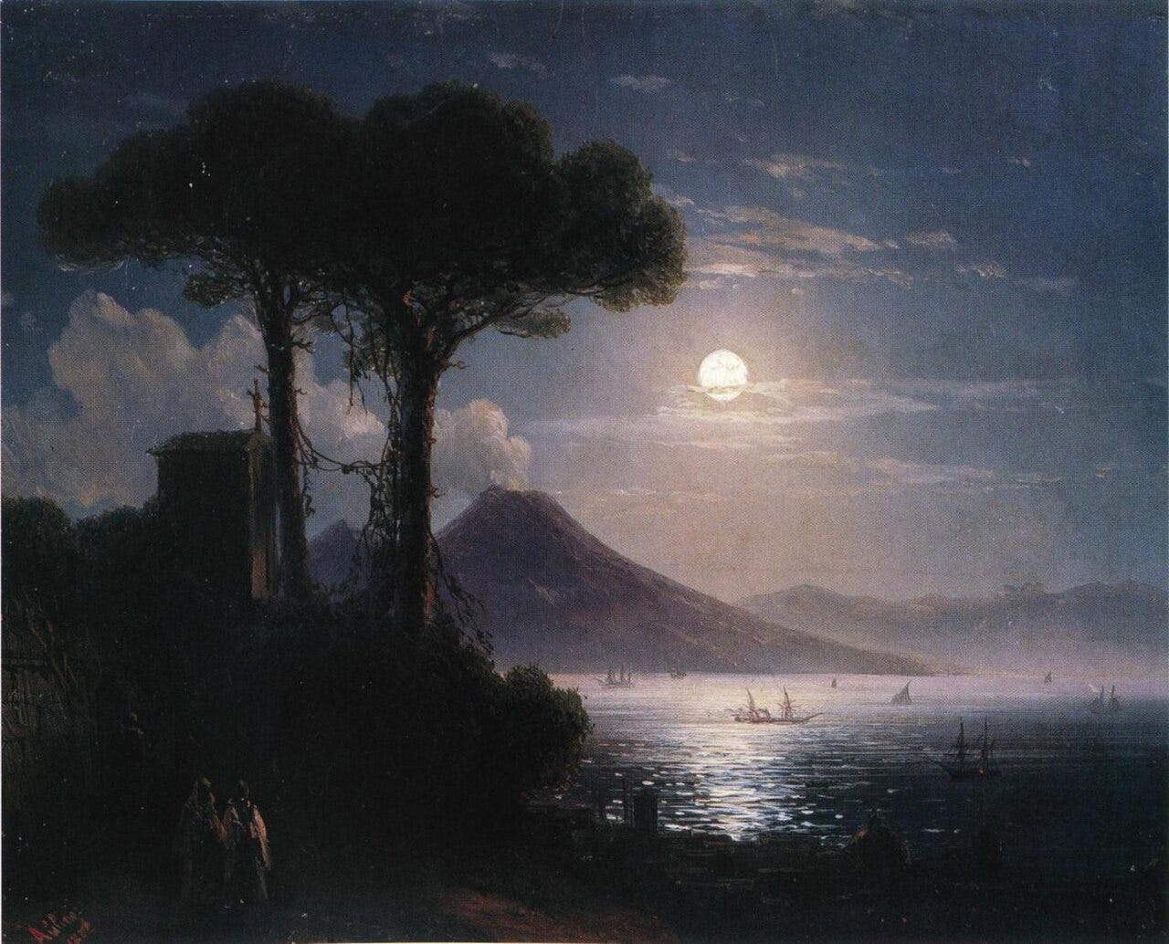 Ivan Aivazovsky, Moonlight in Naples, about 1842 Ivan Aivazovsky, Moonlight in Naples, about 1842