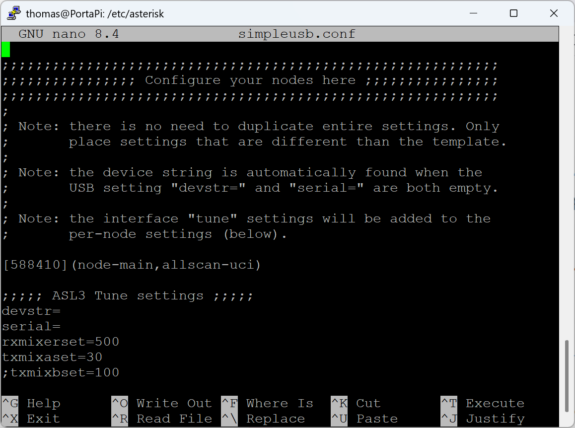 TXMIXASET setting in simpleusb.conf