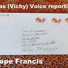 Dallas (Vichy) Voice uncritical cheerleading for Pope Francis' statement on LGBTQ. Update: Francis slur in private, twice. 