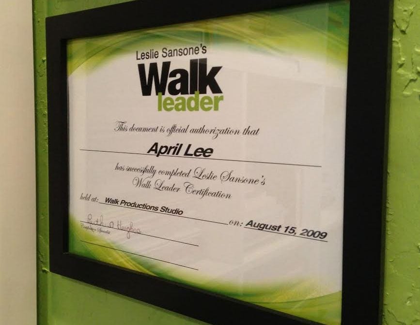 walk leader certificate (framed)