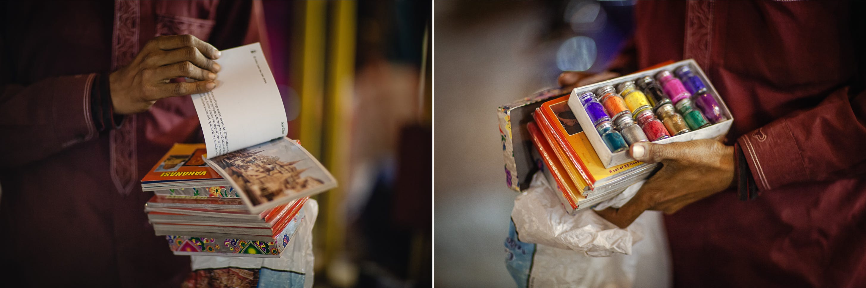 Ajay’s postcards and henna. © Gavin Gough