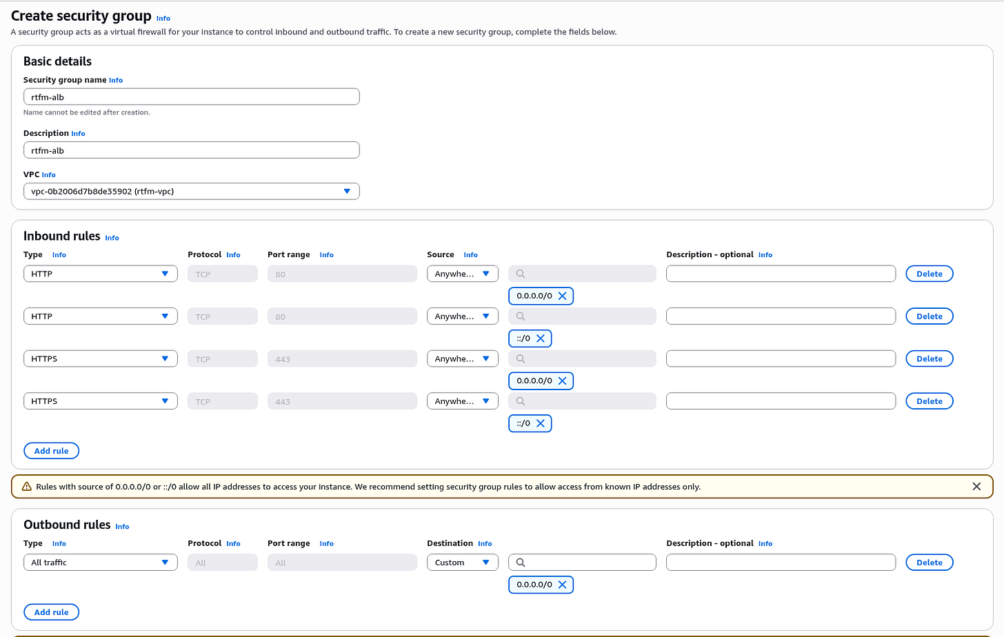 AWS: basic infrastructure setup for WordPress