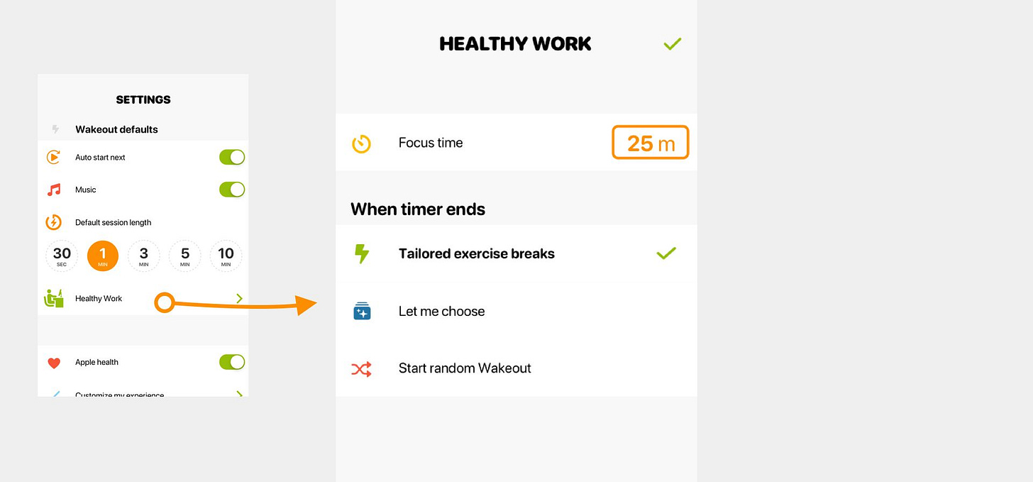 Healthy work customization Healthy work customization