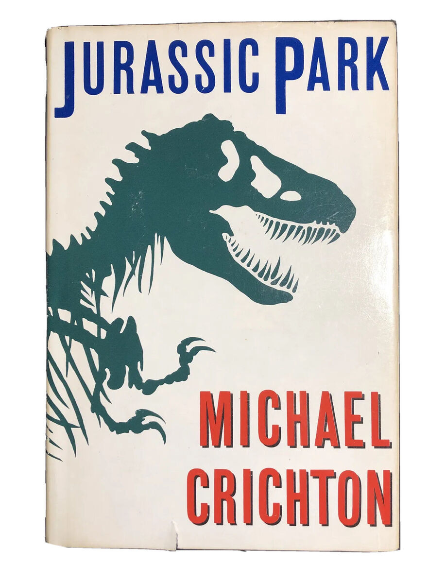 Jurassic Park Michael Crichton Early Edn 1990 Hardcover NO BARCODE / ISBN  on DJ