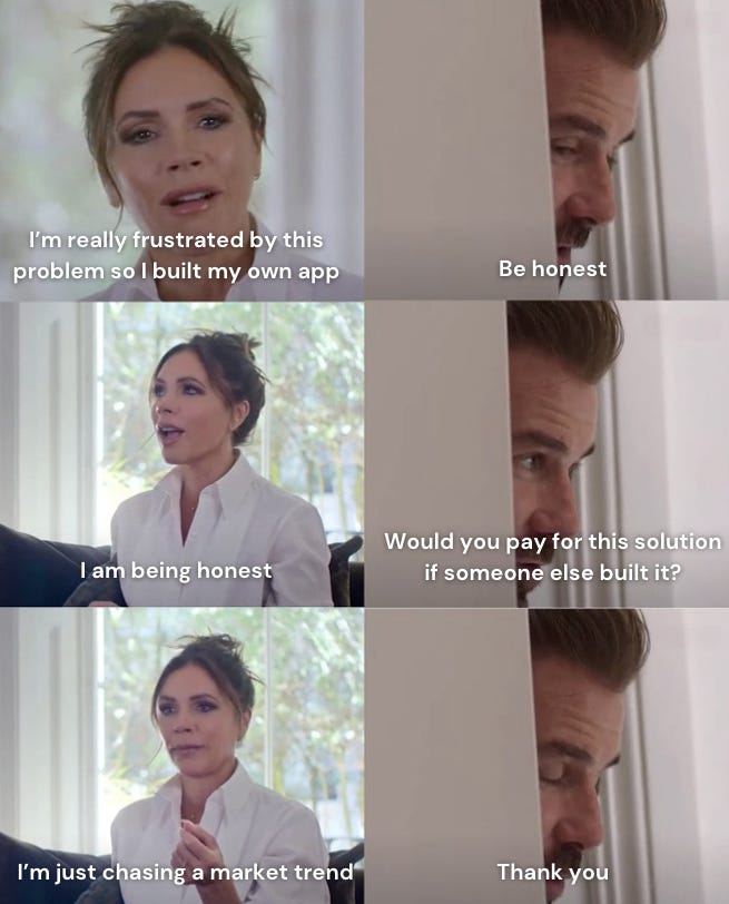 Victoria Beckham therapy meme with six panels.