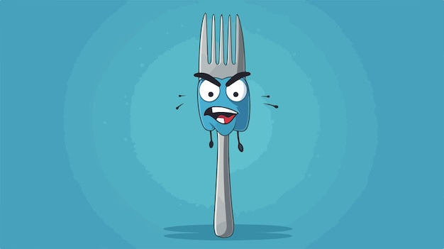 Angry Fork Cartoon Illustration | Premium AI-generated vector