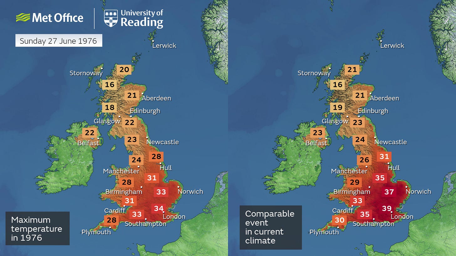 Recreating the legendary heatwave summer of 1976 in today's climate
