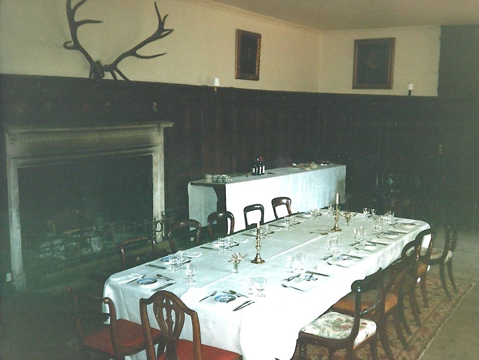 The Great Hall set for family lunch.&nbsp; &nbsp;Photo copyright Jeremy Knight