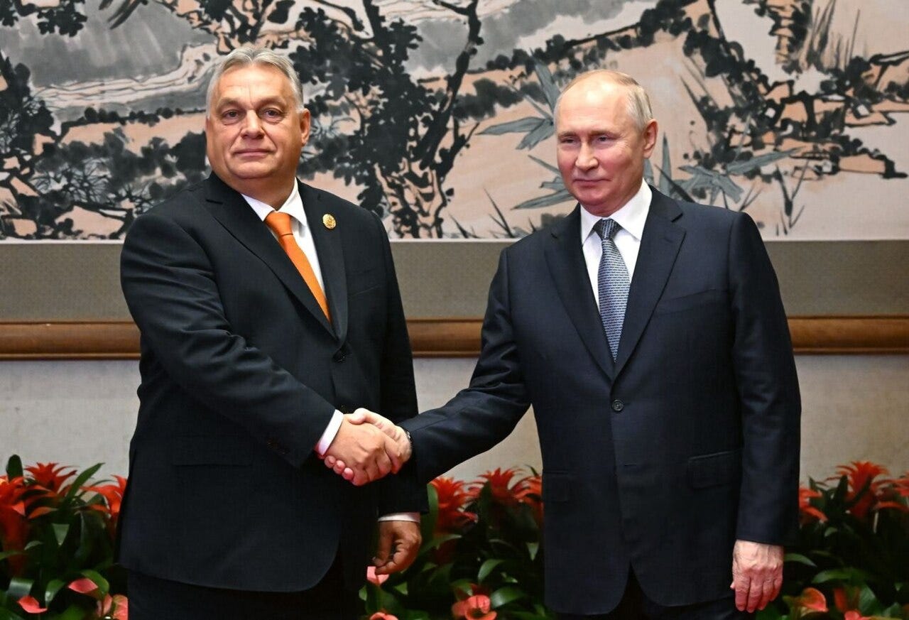 Viktor Orbán and Vladimir Putin together in 2023. Viktor Orbán and Vladimir Putin together in 2023.
