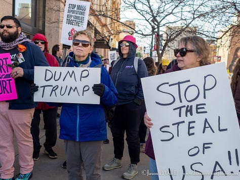 protesters and supporters of women's rights