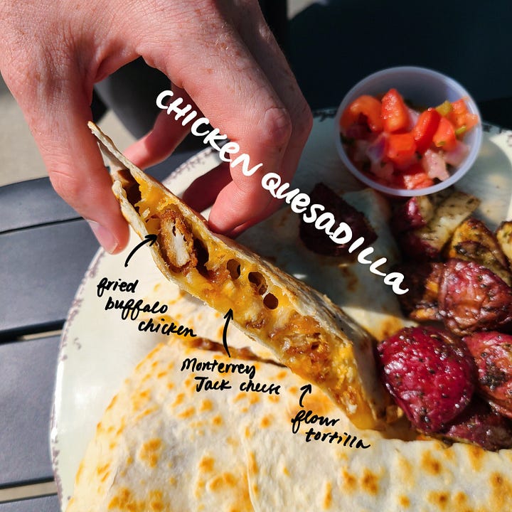 The Collective Cafe Buffalo Chicken Quesadilla