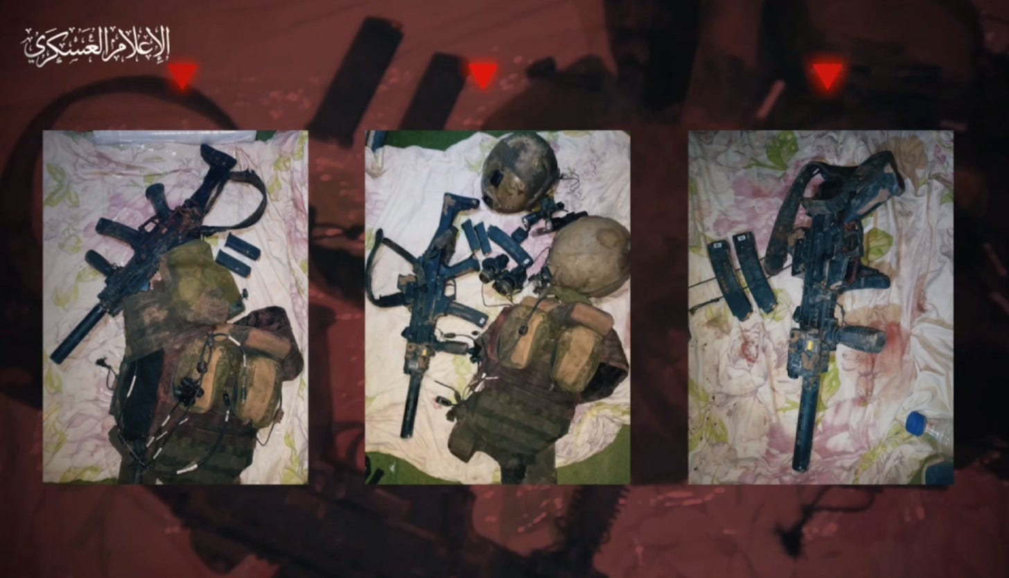 Scorpion EVO 3 submachine guns captured by Hamas in Jabalia in May 2024
