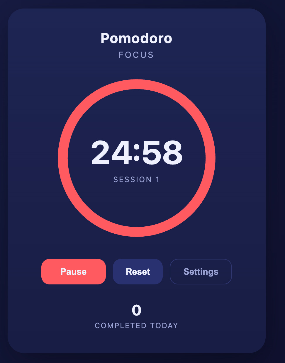 Pomodoro timer app built with GLM 5.2 inside Claude Code through OpenRouter Pomodoro timer app built with GLM 5.2 inside Claude Code through OpenRouter