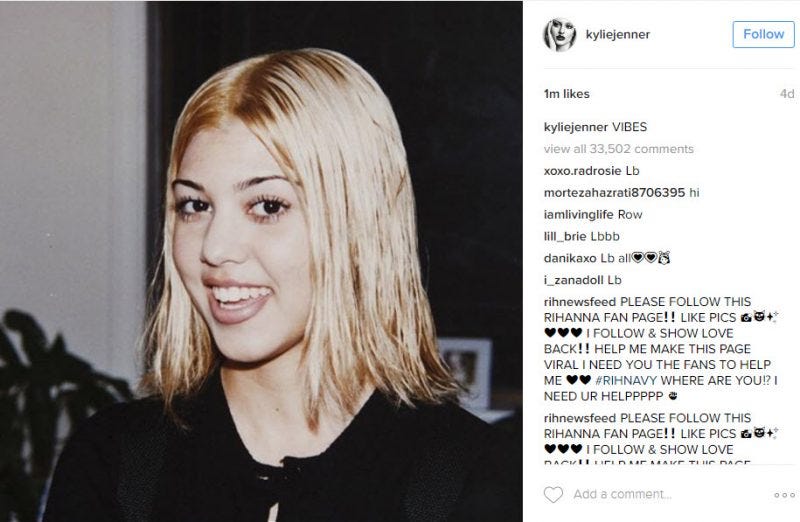 kylie jenner blonde wig