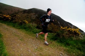 Trying to look strong for the camera