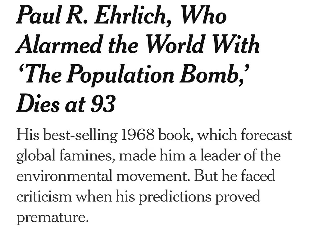 Paul Ehrlich Population Bomb