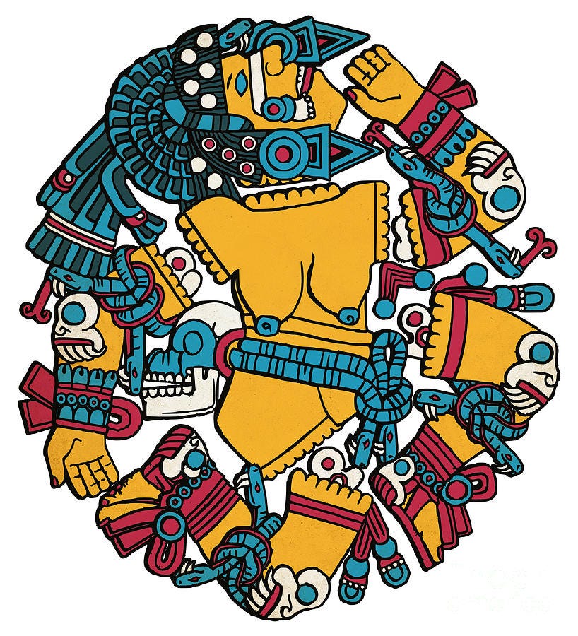 Nature Drawing - Coyolxauhqui Aztec Goddess by Beltschazar