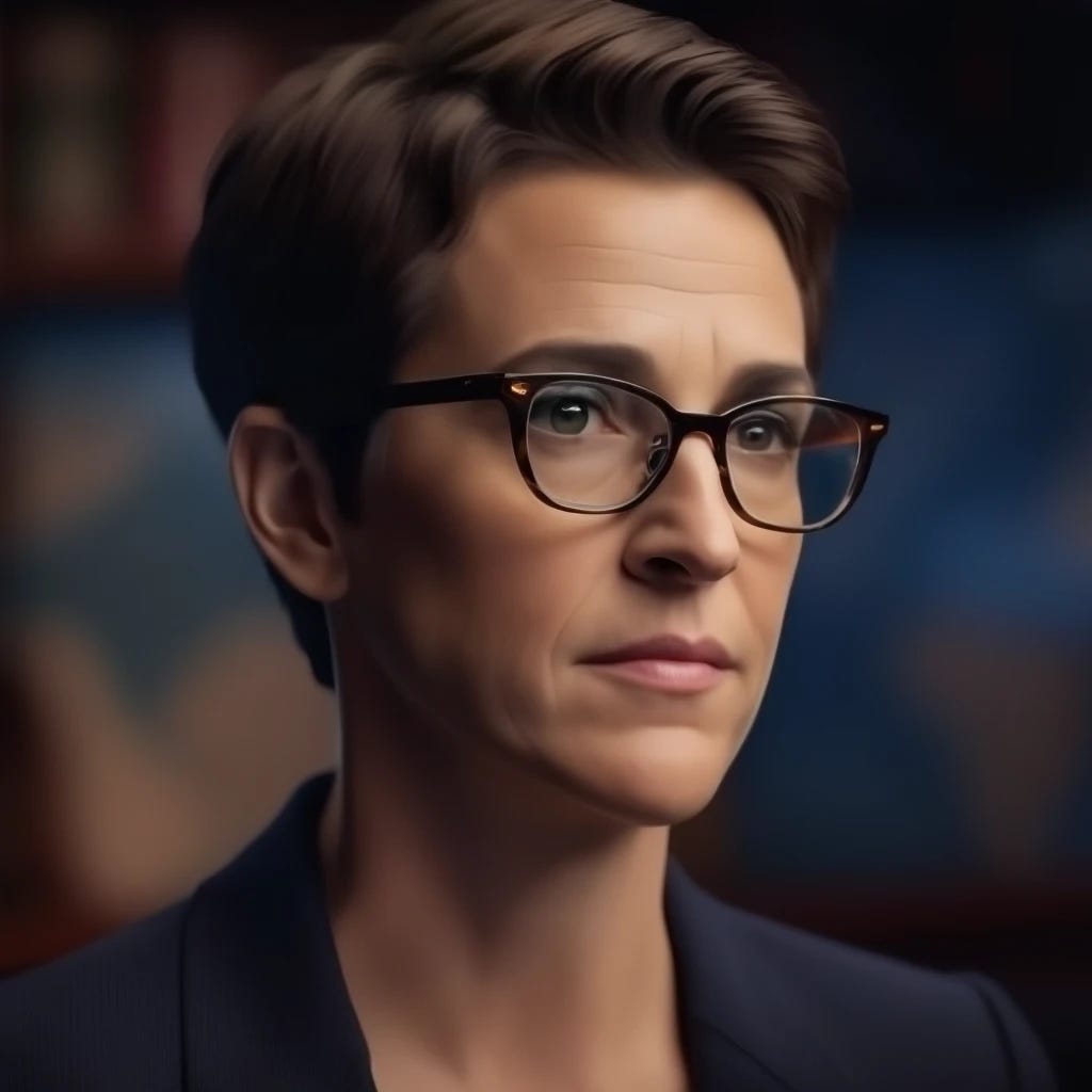 Rachel Maddow wearing glasses