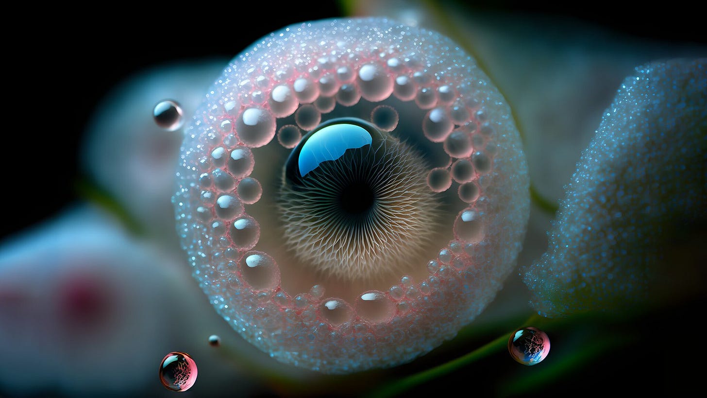 Shiny lipid membranes in a primordial soup. Shiny lipid membranes in a primordial soup.