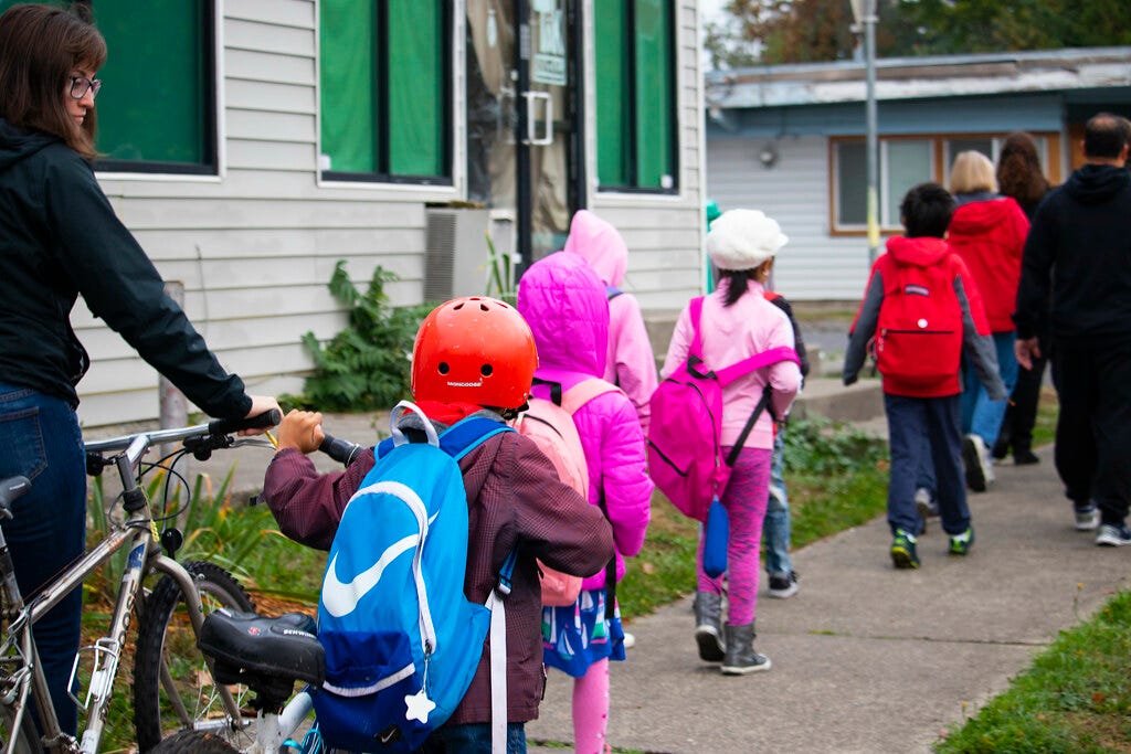 2018 Walk + Roll to School Day at Whitman Elementary