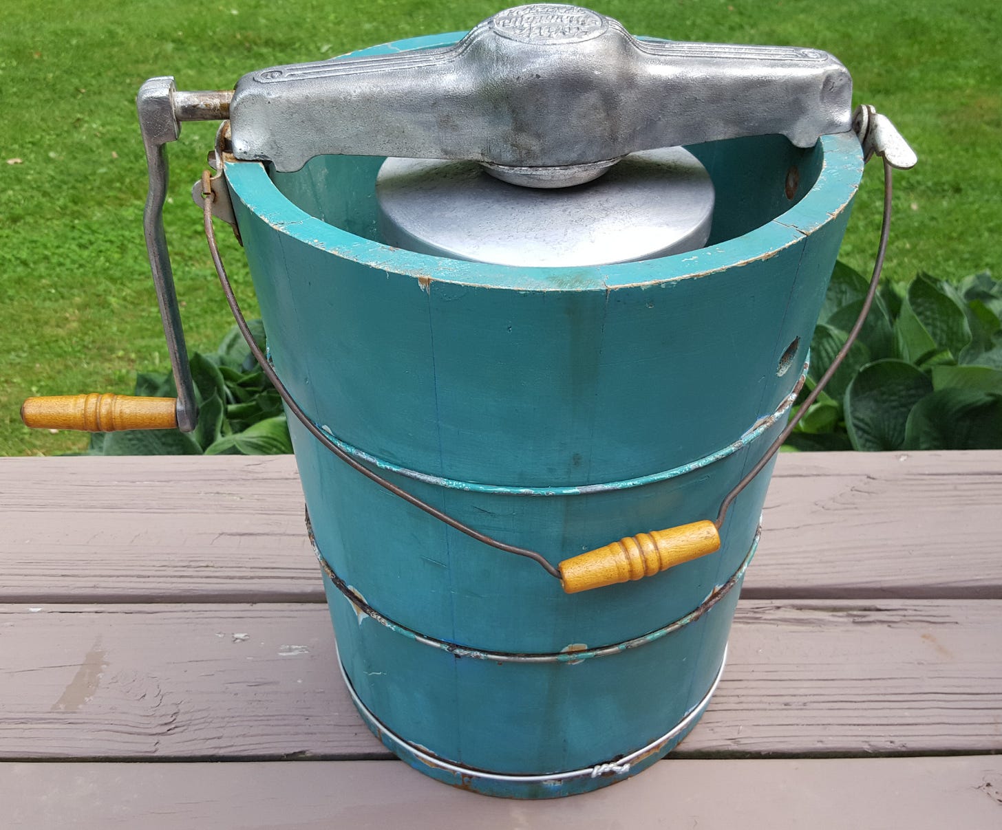 antique ice cream freezer