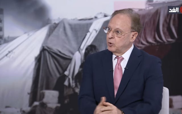 Bishara Bahbah gives an interview on Al Ghad TV on June 24, 2025. (Screenshot/ Facebook)