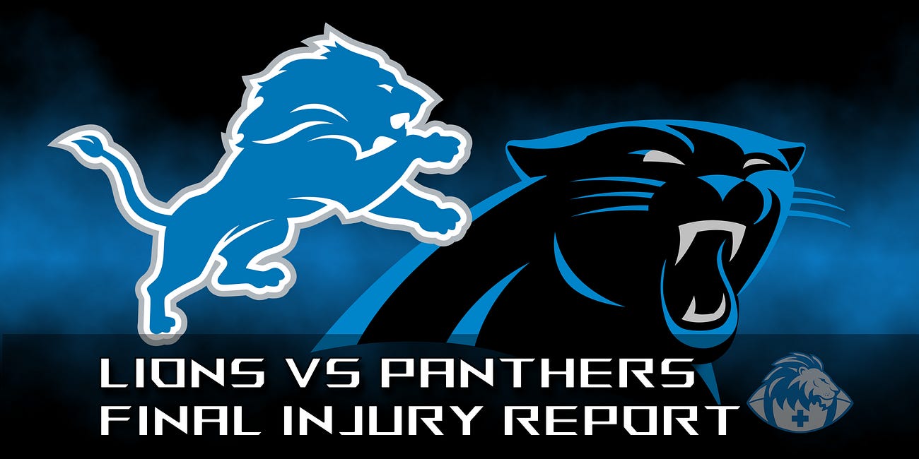 Lions vs Panthers Week 4: Final Injury Report