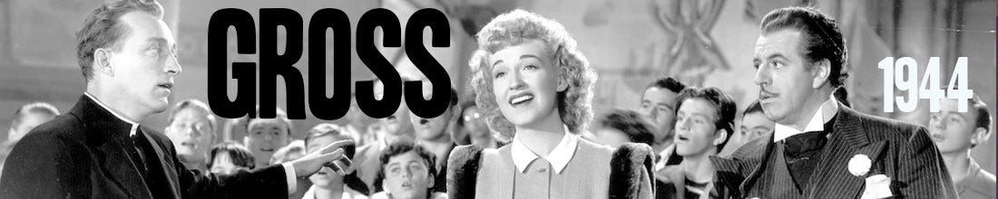 Banner-shaped graphic for Steve Bowbrick's GROSS newsletter. Bing Crosby, Rise Stevens and Fortunio Bonanova