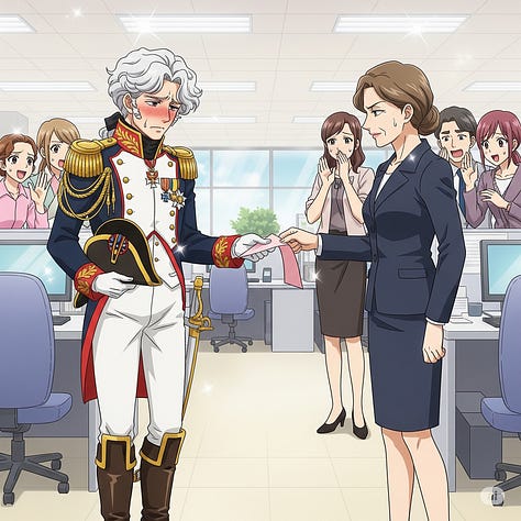 Various shitposts of military scholar Clausewitz and friends being RIF'd by the government. Yes, It's AI generated in different styles like Realism, 60's cartoon, Kandinsky, Shojo Anime, but... why not?