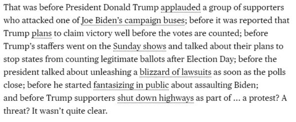 Jonathan Bernstein's assessment of an unusual Sunday in American politics