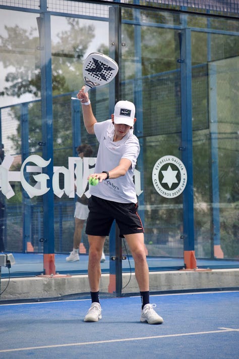 Player on court at P1 Padel in Las Vegas