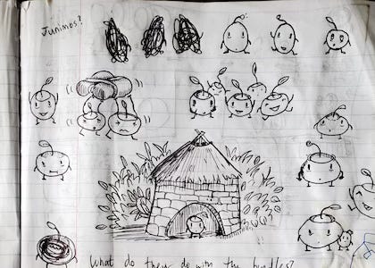 Detail of a page from Barone’s design notebook for Stardew Valley.