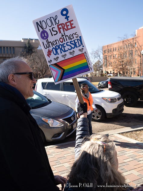 protesters and supporters of women's rights