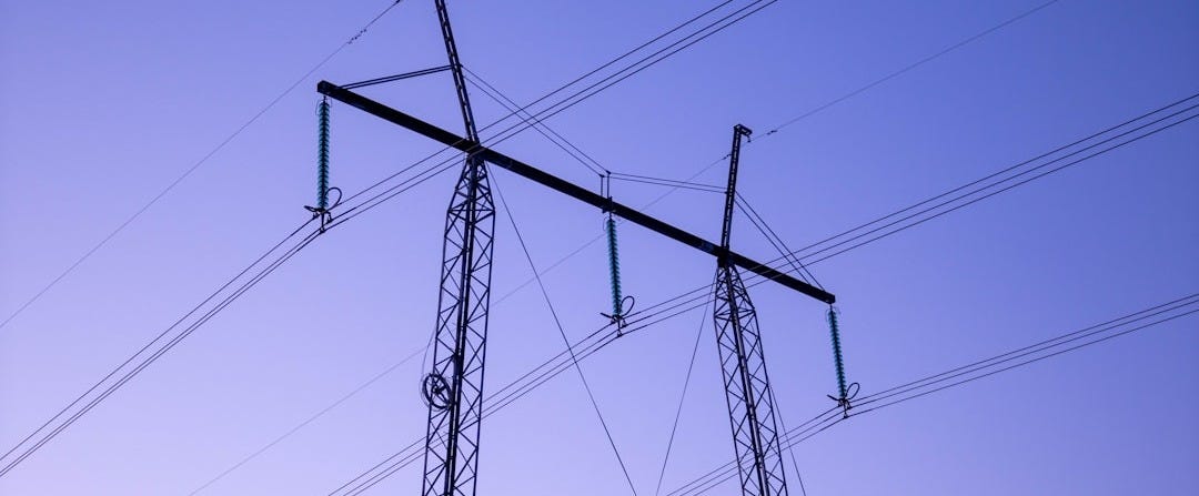 a couple of power lines that are next to each other