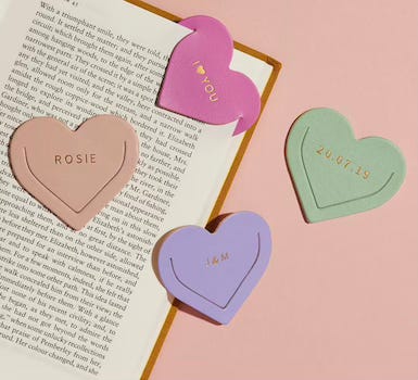 Personalised Leather Heart Bookmark