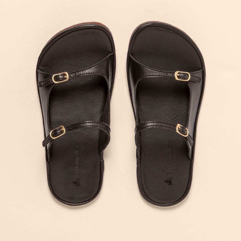 N5684 SOFT NAPPA BLACK/ BARE SANDALS