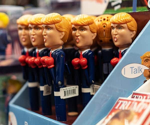 A box of Donald Trump mini figures in a souvenir shop A box of Donald Trump mini figures in a souvenir shop