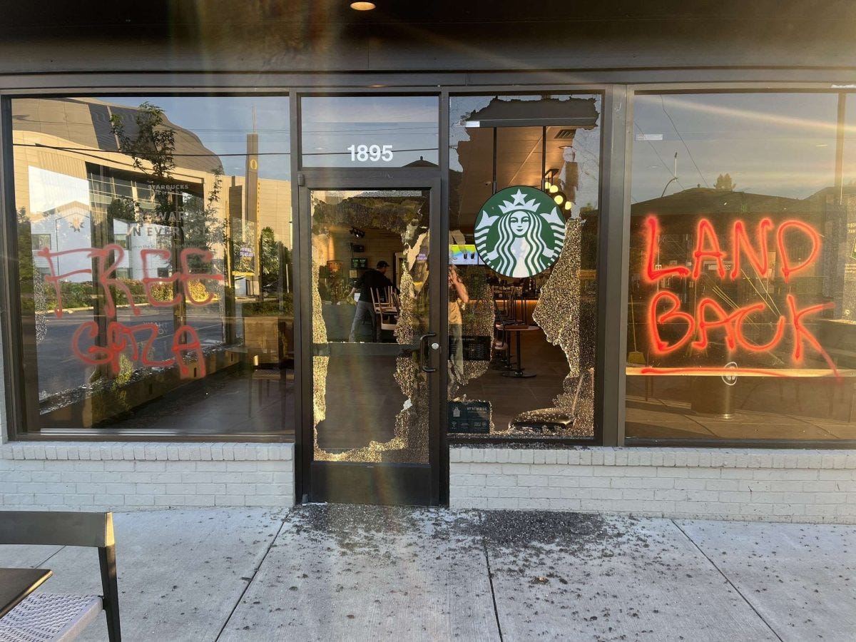 Windows smashed, graffiti left on Starbucks near UO campus - Daily Emerald
