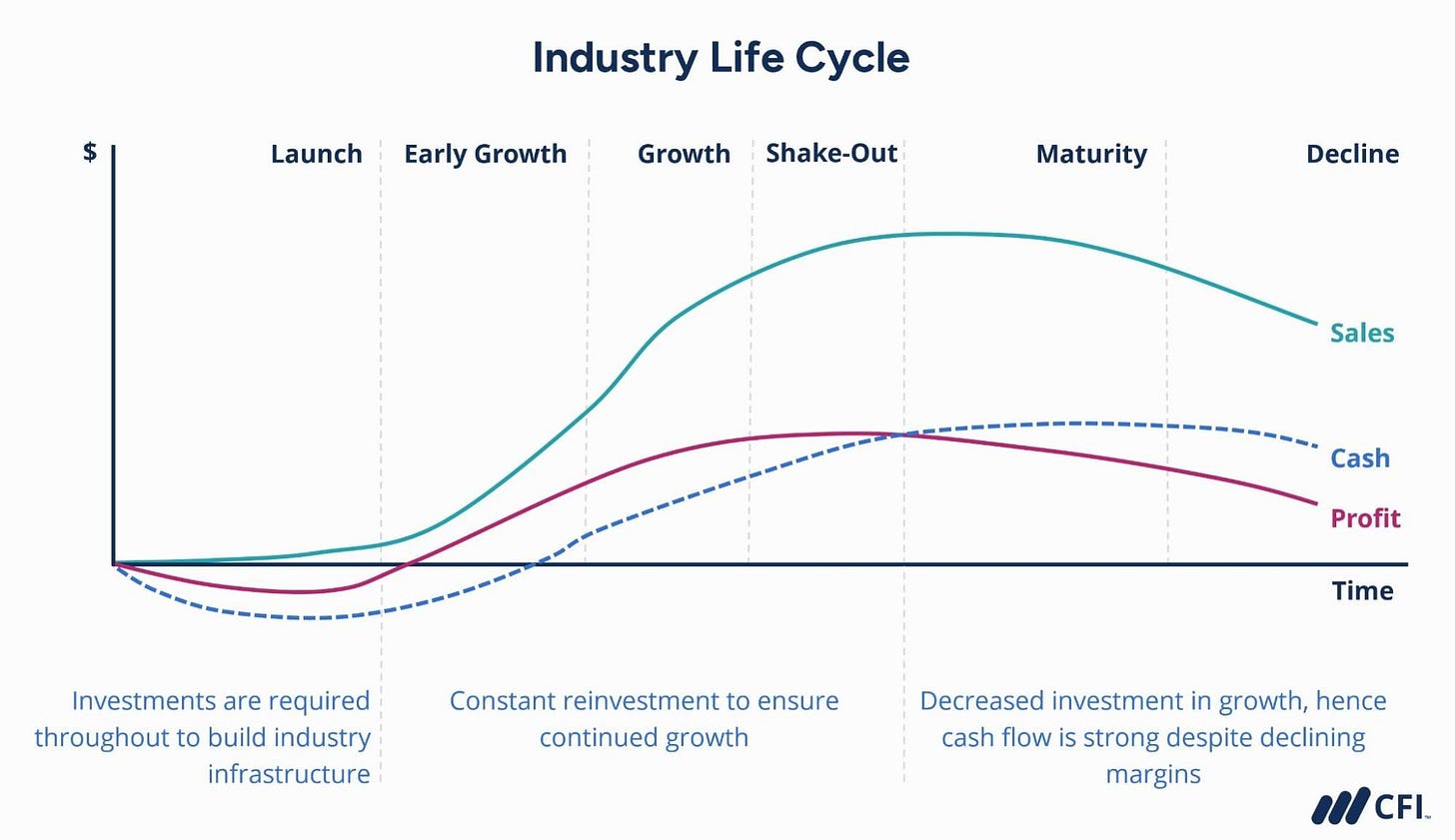 Industry Life Cycle - Definition, Stages, Consideration