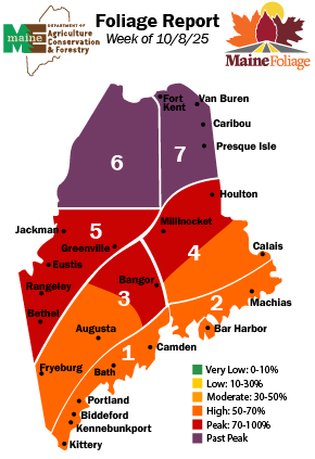 Map displaying current Foliage Conditions