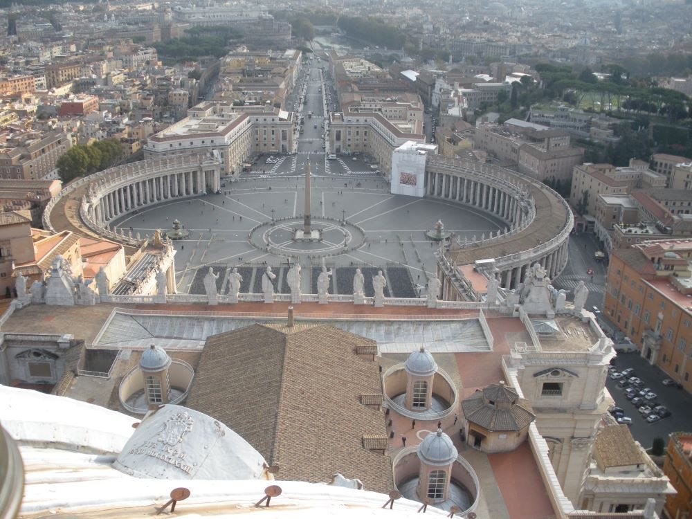 Rome view from St Peters Basilica dome