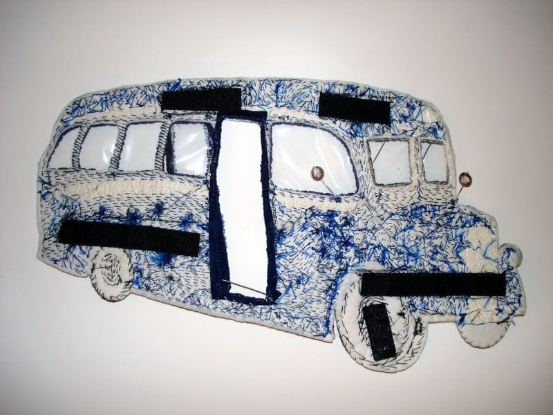 bead embroidery blue bus bead embroidery blue bus