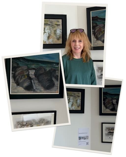 montage of photos of painting and me standing beside them montage of photos of painting and me standing beside them
