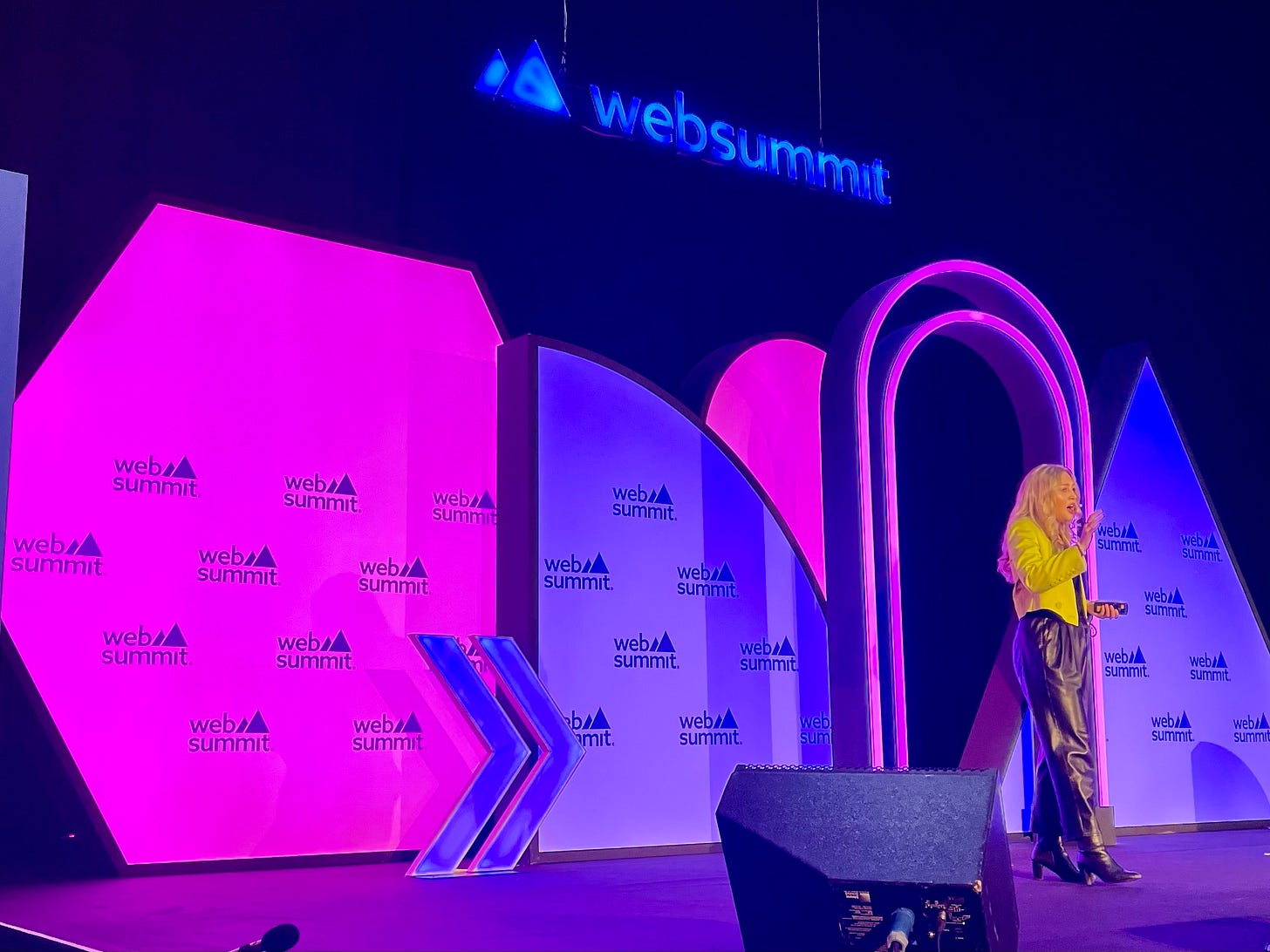 Hattie on stage at WebSummit