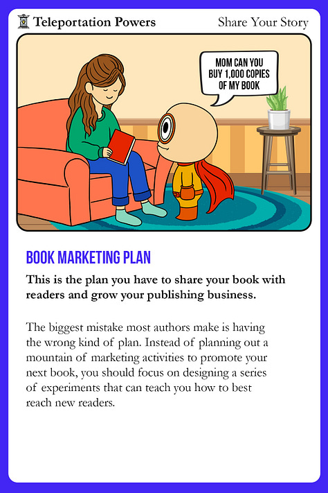 These are 5 images from the upcoming release of the Author Marketing Superpower Deck. Each image contains one of the teleportation powers, a description of the power, and a beautiful illustration to go along with it.