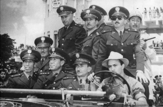 Photo of the new dictator of Guatemala entering the capitol after the CIA coup in 1954