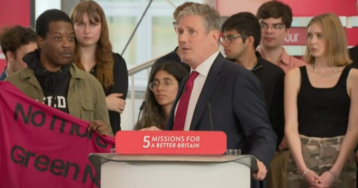 Keir Starmer Speech Interrupted By Climate Protesters Demanding 'No More U- Turns' | HuffPost UK Politics