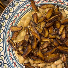 Beurre Blanc Beans with Balsamic Mushrooms