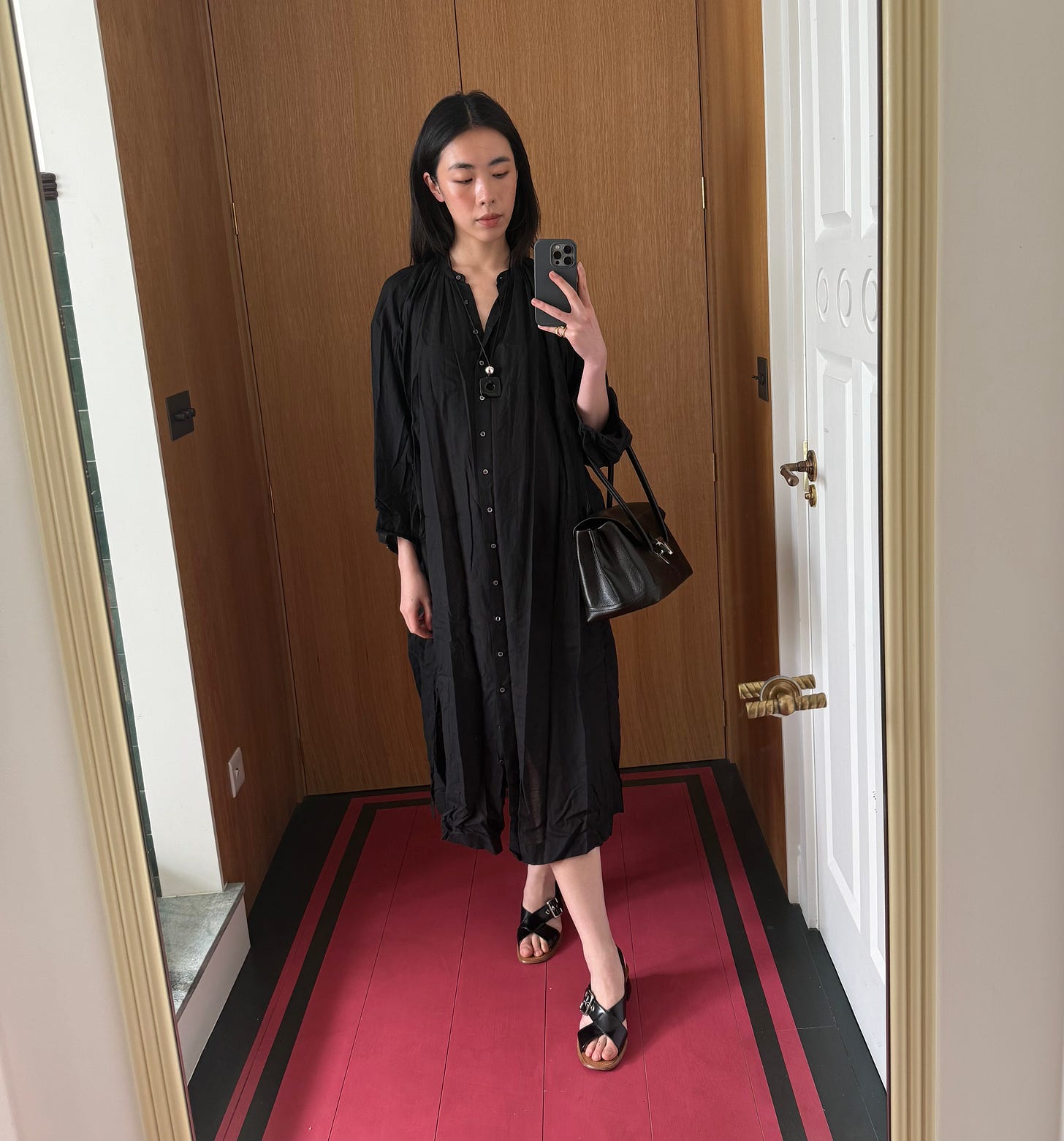 black vest dress POINTELLE SLIM LONG VEST DRESS at Atelier Delphine Nude / S main image 1